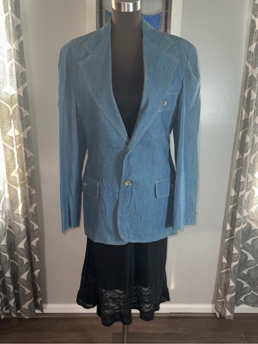 Vintage 70s Levi's Panatela Denim Blazer Jacket 40L Retro Sport Coat - Picture 2 of 8